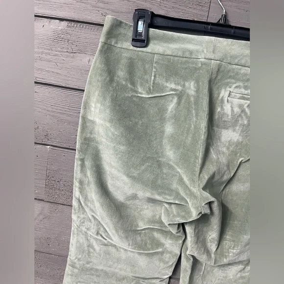 Gap Sage Green Velour Modern Fit Flare Pants Sz 8 Ankle - Picture 6 of 9
